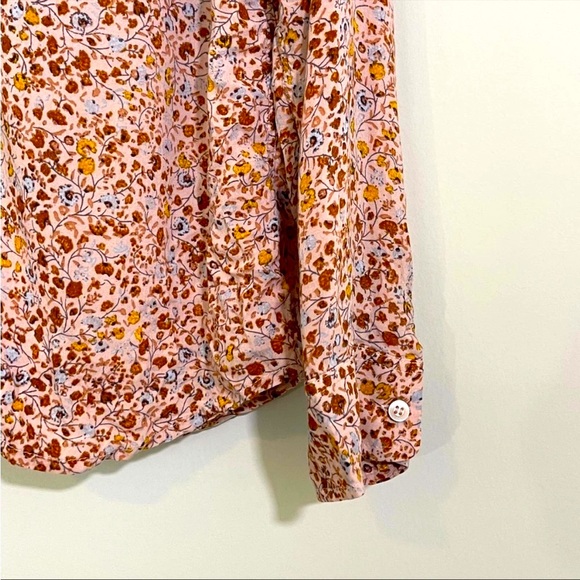 💗BCBG Floral Pink Long Sleeve Button Business Casual Blouse Top Size Large L💗 - Picture 6 of 10